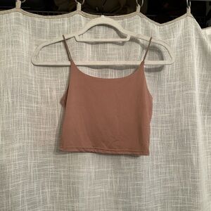 Nude Tight Spaghetti-Strap Crop-Top